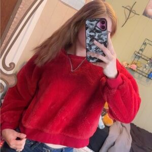 Wonder Nation Vibrant Red Fleece Top